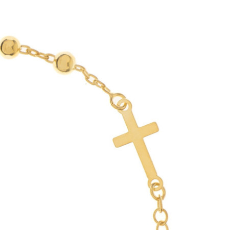 Aranyozott ezüst karkötő rózsafüzér - 1 tized, kereszt, Csodás érem, hossza 18 - 20 cm | Argento-ekszer.hu