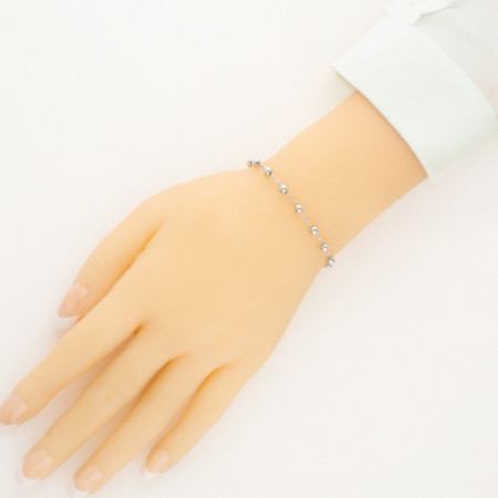 Ezüst karkötő rózsafüzér - 1 tized, kereszt, Csodás érem, hossza 17 - 23 cm | Argento-ekszer.hu