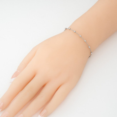 Ezüst karkötő rózsafüzér - 1 tized, kereszt, Csodás érem, hossza 17 - 20 cm | Argento-ekszer.hu