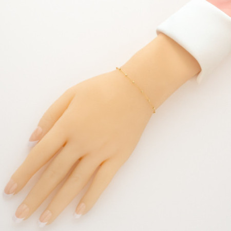 Aranyozott ezüst karkötő rózsafüzér - 1 tized, kereszt, Csodás érem, hossza 18 - 24 cm | Argento-ekszer.hu