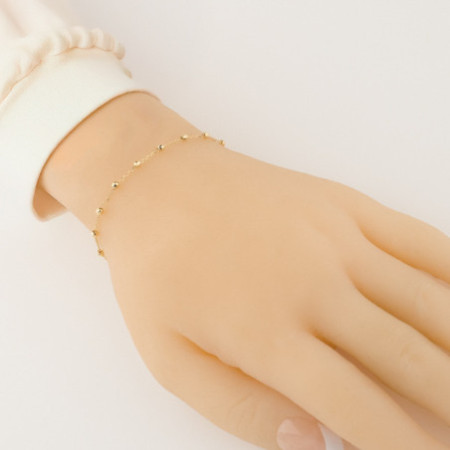 Arany karkötő rózsafüzér - 1 tized, kereszt, Csodás érem, Rolo minta, hossza 18 - 20 cm | Argento-ekszer.hu