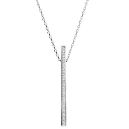 Ezüst nyaklánc - átlátszó kerek cirkóniák, hossza 43 - 46 cm | Argento-ekszer.hu