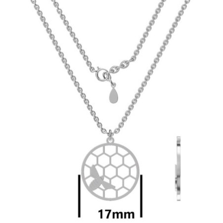 Ezüst nyaklánc - méh, hossza 43 - 46 cm | Argento-ekszer.hu