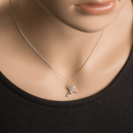 Ezüst nyaklánc - kolibri, hossza 43 - 46 cm | Argento-ekszer.hu