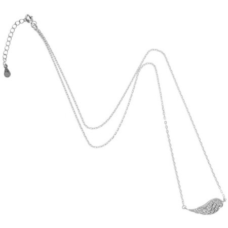 Ezüst nyaklánc - angyalszárny, átlátszó kerek cirkóniák, hossza 42 - 46 cm | Argento-ekszer.hu