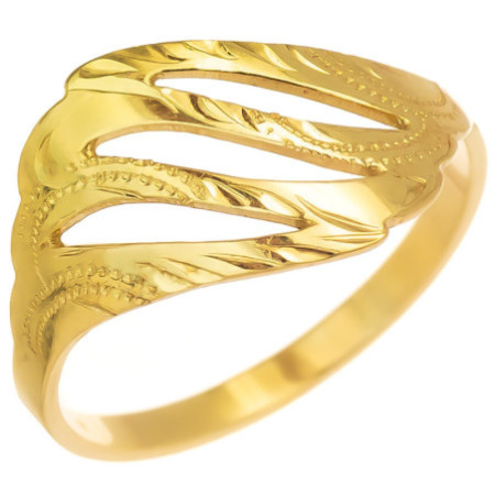 Aranyozott ezüst gyűrű - kézi gravírozással | Argento-ekszer.hu