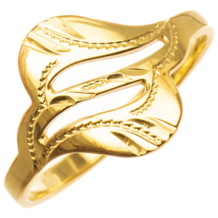 Aranyozott ezüst gyűrű - kézi gravírozással | Argento-ekszer.hu