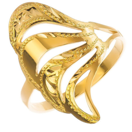 Aranyozott ezüst gyűrű - kézi gravírozással | Argento-ekszer.hu