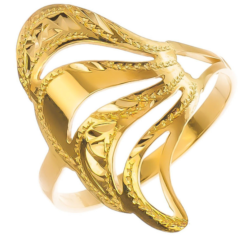 Aranyozott ezüst gyűrű - kézi gravírozással | Argento-ekszer.hu