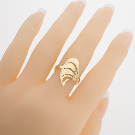 Aranyozott ezüst gyűrű - kézi gravírozással | Argento-ekszer.hu