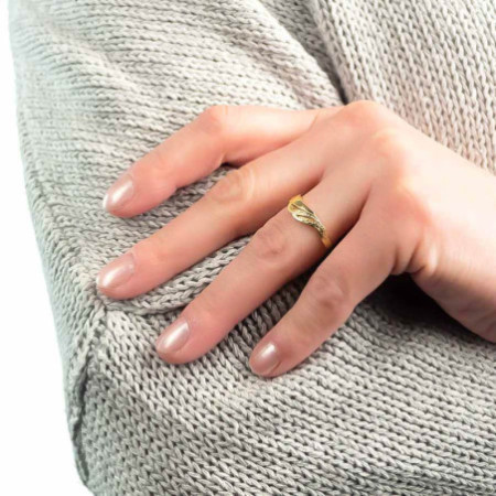 Aranyozott ezüst gyűrű - kézi gravírozással | Argento-ekszer.hu