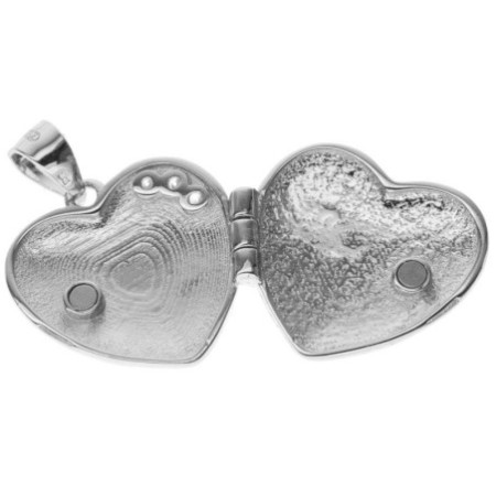 Ezüst medál fényképre - szív, átlátszó kerek cirkóniák | Argento-ekszer.hu