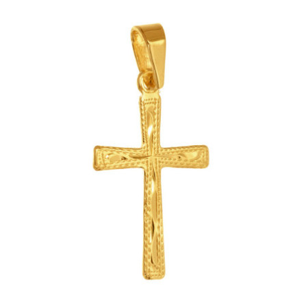 Aranyozott ezüst medál - kereszt, kézi gravírozással | Argento-ekszer.hu