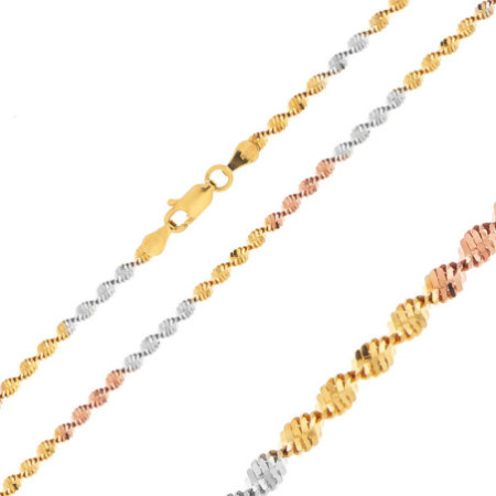 Kombinált ezüst lánc - Fonott minta, szélessége 2,5 mm | Argento-ekszer.hu