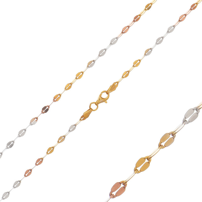 Kombinált ezüst lánc - Kávébab minta, szélessége 2,8 mm | Argento-ekszer.hu