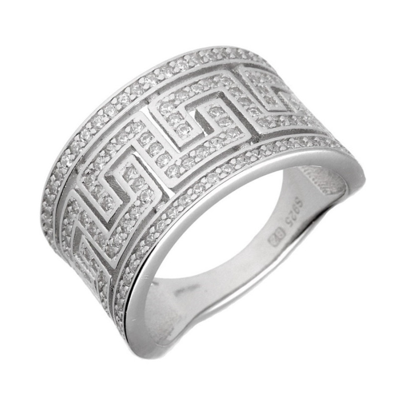 Ezüst gyűrű - átlátszó kerek cirkóniák | Argento-ekszer.hu