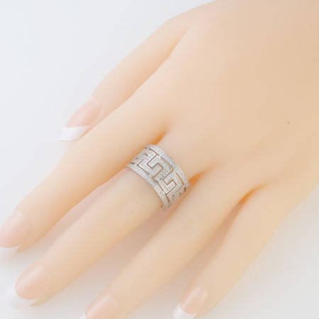 Ezüst gyűrű - átlátszó kerek cirkóniák | Argento-ekszer.hu