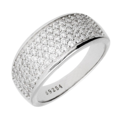 Ezüst gyűrű - átlátszó kerek cirkóniák | Argento-ekszer.hu