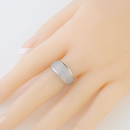 Ezüst gyűrű - átlátszó kerek cirkóniák | Argento-ekszer.hu