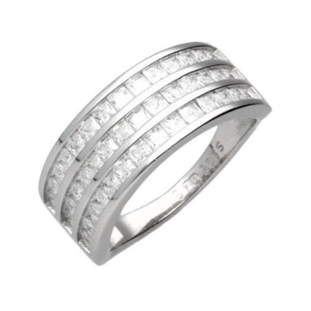 Ezüst gyűrű - átlátszó kerek cirkóniák | Argento-ekszer.hu