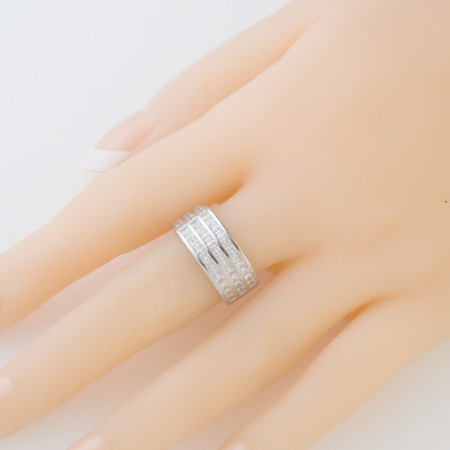 Ezüst gyűrű - átlátszó kerek cirkóniák | Argento-ekszer.hu