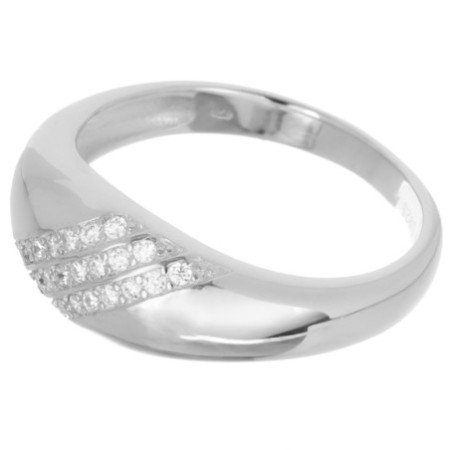 Ezüst gyűrű - átlátszó kerek cirkóniák | Argento-ekszer.hu