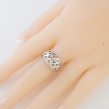 Ezüst gyűrű - átlátszó kerek cirkóniák | Argento-ekszer.hu