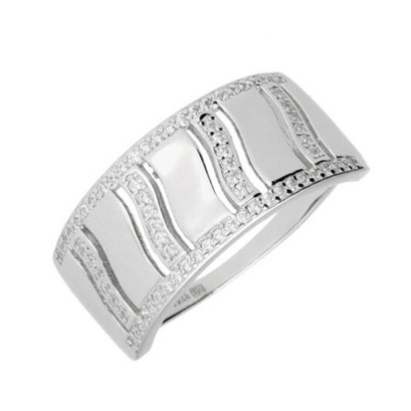 Ezüst gyűrű - átlátszó kerek cirkóniák | Argento-ekszer.hu