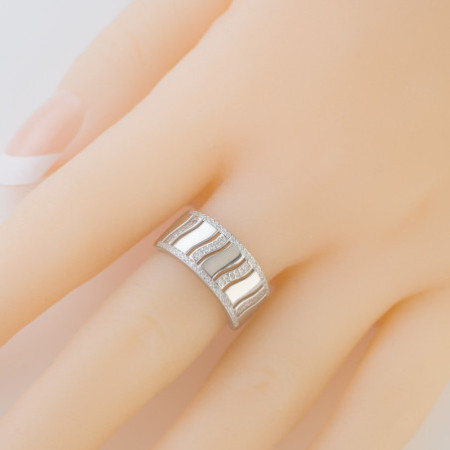 Ezüst gyűrű - átlátszó kerek cirkóniák | Argento-ekszer.hu