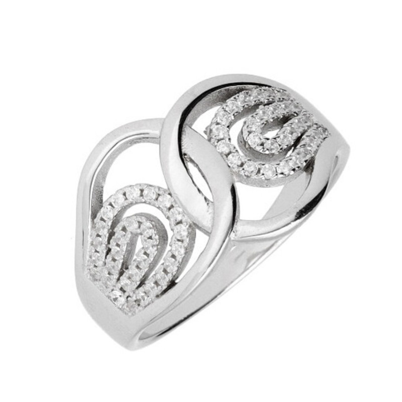 Ezüst gyűrű - átlátszó kerek cirkóniák | Argento-ekszer.hu