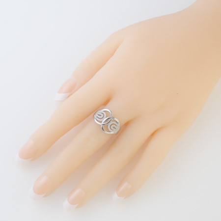 Ezüst gyűrű - átlátszó kerek cirkóniák | Argento-ekszer.hu