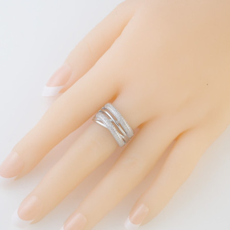 Ezüst gyűrű - átlátszó kerek cirkóniák | Argento-ekszer.hu