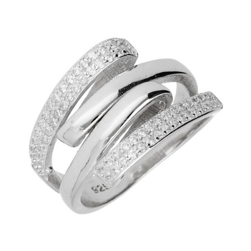 Ezüst gyűrű - átlátszó kerek cirkóniák | Argento-ekszer.hu