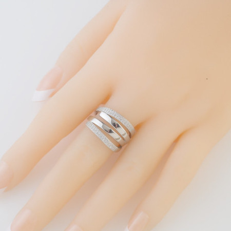 Ezüst gyűrű - átlátszó kerek cirkóniák | Argento-ekszer.hu