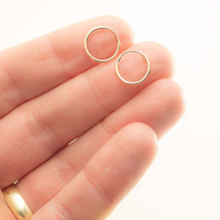 Arany karika fülbevaló - kicsi karikák, átmérője 10 mm | Argento-ekszer.hu