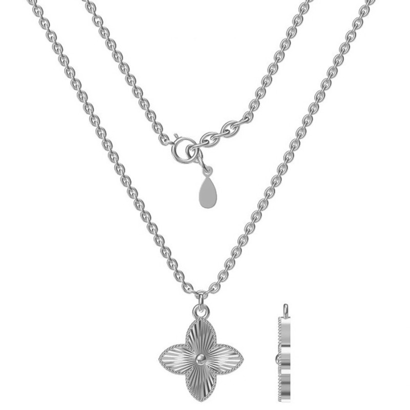 Ezüst nyaklánc - négylevelű lóhere, hossza 43 - 46 cm | Argento-ekszer.hu