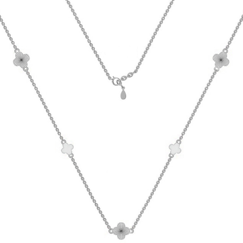 Ezüst nyaklánc - négylevelű lóhere, hossza 43 - 46 cm | Argento-ekszer.hu