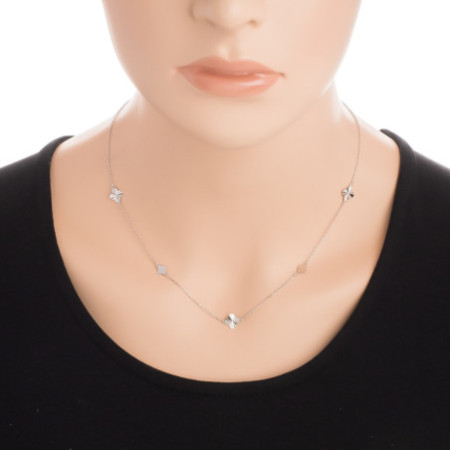 Ezüst nyaklánc - négylevelű lóhere, hossza 43 - 46 cm | Argento-ekszer.hu