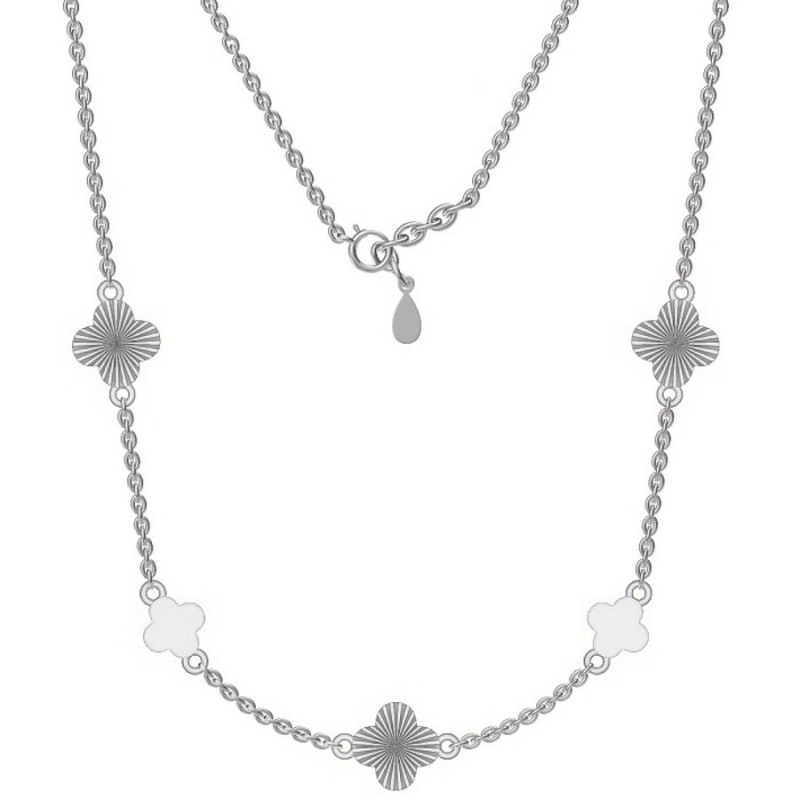 Ezüst nyaklánc - négylevelű lóhere, hossza 43 - 46 cm | Argento-ekszer.hu