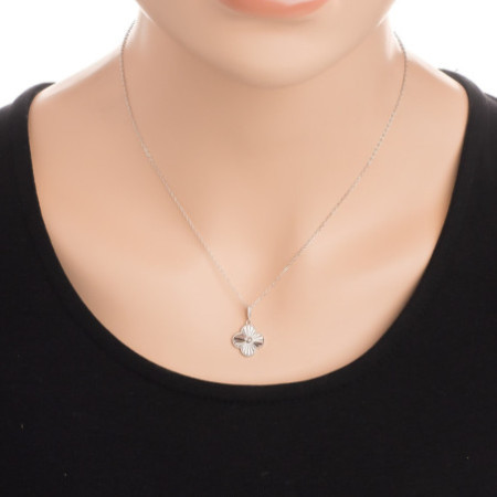 Ezüst nyaklánc - négylevelű lóhere, hossza 43 - 46 cm | Argento-ekszer.hu