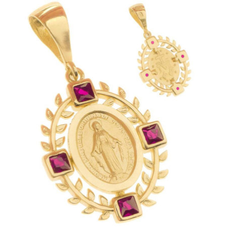 Arany medál Csodás érem - sötétrózsaszín négyzet alakú cirkóniák | Argento-ekszer.hu