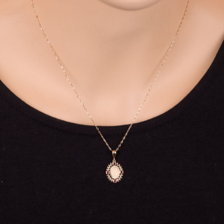 Arany medál Csodás érem - sötétrózsaszín négyzet alakú cirkóniák | Argento-ekszer.hu