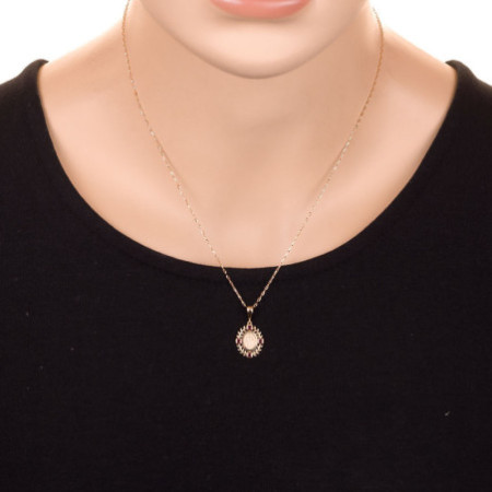 Arany medál Csodás érem - sötétrózsaszín négyzet alakú cirkóniák | Argento-ekszer.hu