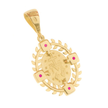 Arany medál Csodás érem - sötétrózsaszín négyzet alakú cirkóniák | Argento-ekszer.hu