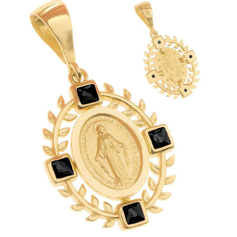 Arany medál Csodás érem - fekete négyzet alakú cirkóniák | Argento-ekszer.hu