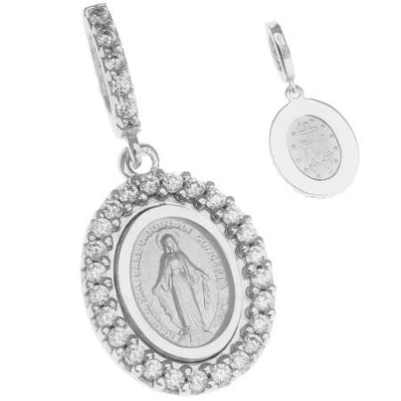 Fehérarany medál Csodás érem - átlátszó kerek cirkóniák | Argento-ekszer.hu