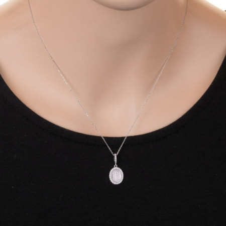 Fehérarany medál Csodás érem - átlátszó kerek cirkóniák | Argento-ekszer.hu