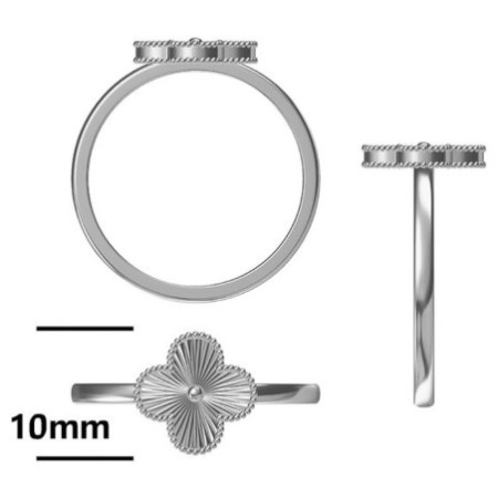 Ezüst gyűrű - négylevelű lóhere | Argento-ekszer.hu