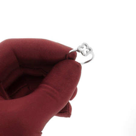 Ezüst gyűrű - négylevelű lóhere, átlátszó kerek cirkóniák | Argento-ekszer.hu