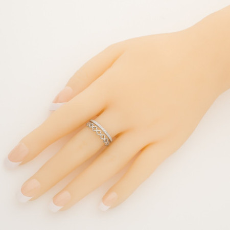 Ezüst gyűrű - négylevelű lóhere, átlátszó négyzet alakú cirkóniák | Argento-ekszer.hu